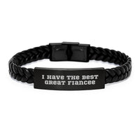 Load image into Gallery viewer, Funny Fiancee Gifts from Men - I Have The Best Great Fiancee Interlaced Leather Birthday Unique Gifts for Fiancee - Image 1
