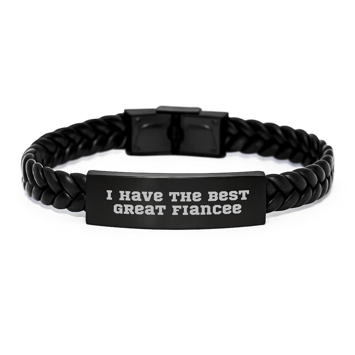 Funny Fiancee Gifts from Men - I Have The Best Great Fiancee Interlaced Leather Birthday Unique Gifts for Fiancee - Image 1