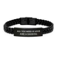 Load image into Gallery viewer, Ragdoll Cat Lovers Gift Idea - Interlaced Leather Bracelet with Inspirational Quote for Graduation, Gifts from Friends, Gifts for Her, Gifts for Him, Gifts for Family - Image 1
