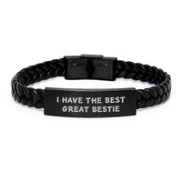 Load image into Gallery viewer, Funny Bestie Gifts I Have The Best Great Bestie Interlaced Leather Bracelet for Graduation Unique Gifts from Friends to Bestie - Image 1
