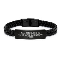 Load image into Gallery viewer, Funny Bichon Frise Dog Gifts for Bichon Frise Dog Lover - Interlaced Leather Bracelet Gifts from Men to Women - Image 1
