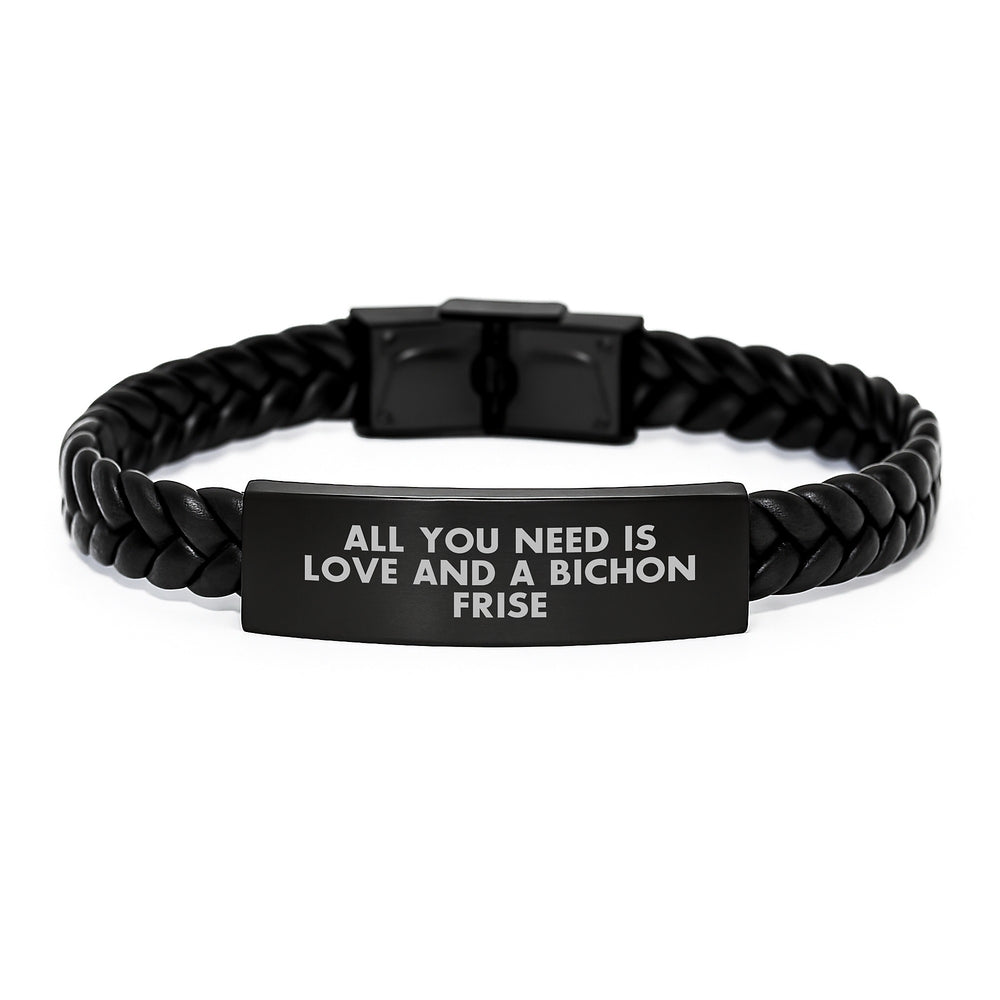 Funny Bichon Frise Dog Gifts for Bichon Frise Dog Lover - Interlaced Leather Bracelet Gifts from Men to Women - Image 1