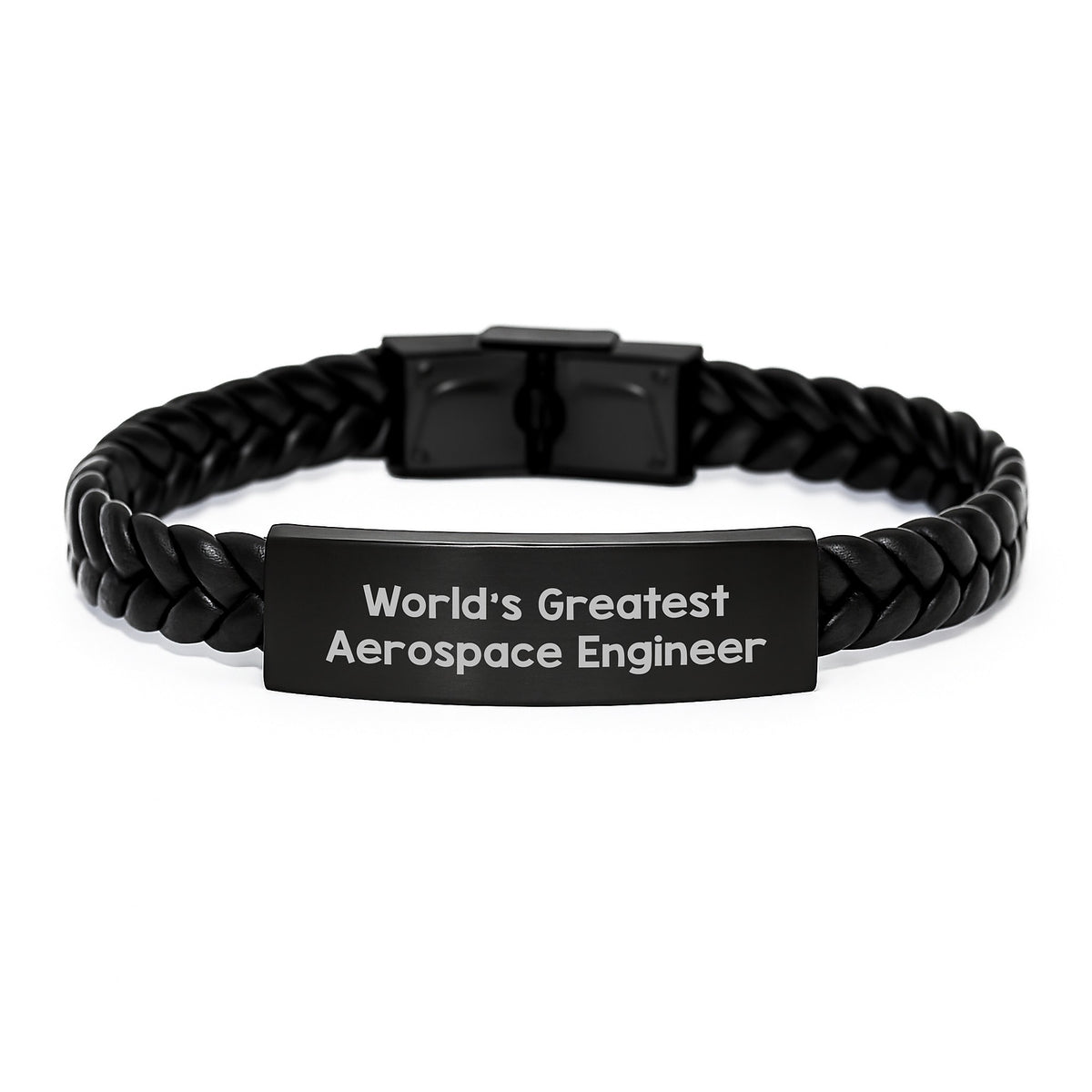 Aerospace Engineer Inspirational Quote Gifts for Men, World's Greatest Interlaced Leather Bracelet for Graduation, Gifts from Family to Friends, Unique Leather Accessories for Him - Image 1