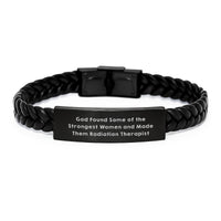 Load image into Gallery viewer, Funny Radiation Therapist Gifts from Friends, Inspirational Interlaced Leather Bracelet for Radiation Therapist Women, Graduation Unique Gifts - Image 1
