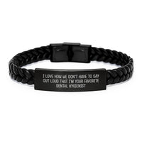 Load image into Gallery viewer, Funny Dental Hygienist Gifts for Men - Interlaced Leather Bracelet for Favorite Dental Hygienist - Gifts from Friends for Graduation Unique Gifts - Image 1