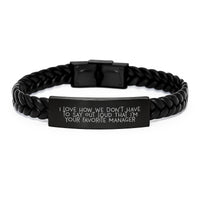 Load image into Gallery viewer, Funny Manager Gift Interlaced Leather Bracelet for Manager Graduation Unique Gifts from Family - Image 1