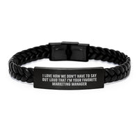 Load image into Gallery viewer, Funny Marketing Manager Gifts, Interlaced Leather Bracelet for Graduation Unique Gifts from Friends to Marketing Manager - Image 1