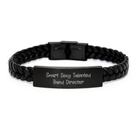Load image into Gallery viewer, Funny Gifts for Band Directors, 'Smart Sexy Talented' Interlaced Leather Bracelet, Birthday Unique Gifts from Friends, Family, Coworkers to Men, Women - Image 1