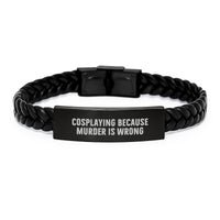 Load image into Gallery viewer, Unique Cosplaying Interlaced Leather Bracelet Gifts from Friends for Men, Funny Quote, Graduation Unique Gifts - Image 1