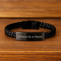 Load image into Gallery viewer, Funny Missouri Interlaced Leather Bracelet Gifts from Friends, Family, or Coworkers for Christmas Unique Presents - Image 2
