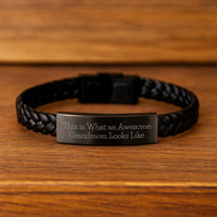 Load image into Gallery viewer, Funny Grandmom Gifts, This Is What An Awesome Grandmom Looks Like, Interlaced Leather Bracelet for Birthday - Image 2