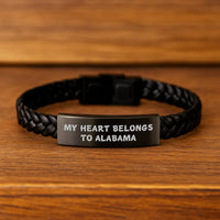 Load image into Gallery viewer, Funny Quote Alabama Gifts Interlaced Leather Bracelet for Birthday Unique Gifts from Friends to Family - Image 2