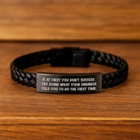 Load image into Gallery viewer, Funny Engineer Quotes Interlaced Leather Bracelet Gifts from Dad to Engineer Wife Husband Mom on Unique Mother's Day - Image 2