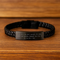 Load image into Gallery viewer, Funny General Manager Gifts for Mom - Interlaced Leather Bracelet with Quote - General Manager Unique Gifts from Men - General Manager Inspirational Quote - Image 2