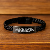 Load image into Gallery viewer, Funny Roofer Gifts for Men from Friends - Interlaced Leather Bracelet with Stainless Steel and PU Leather - Graduation Unique Gifts for Him - Image 2