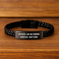 Load image into Gallery viewer, Funeral Director Leather Bracelet Keepsake Birthday Gift for Him - Image 2