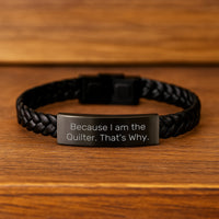 Load image into Gallery viewer, Quilter Gifts Interlaced Leather Bracelets Funny Quote for Men Friends Family - Image 2