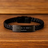Load image into Gallery viewer, Dispatcher Keepsake Interlaced Leather Bracelet for Him Birthday Gift - Image 2