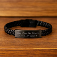 Load image into Gallery viewer, Personal Assistant Interlaced Leather Bracelet for Him Birthday Gift - Image 2