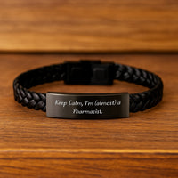 Load image into Gallery viewer, Birthday Gift Pharmacist Interlaced Leather Bracelet for Her Present - Image 2