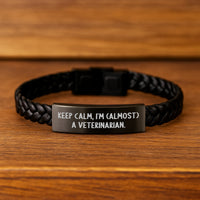 Load image into Gallery viewer, Veterinarian Keepsake Interlaced Leather Bracelet for Him Birthday Gift - Image 2