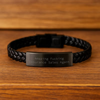 Load image into Gallery viewer, Insurance Sales Agent Interlaced Leather Bracelet for Him Birthday Gift - Image 2