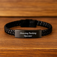 Load image into Gallery viewer, Operator Keepsake Interlaced Leather Bracelet for Him Birthday Gift - Image 2