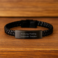 Load image into Gallery viewer, Funny Gifts from Men to Substitute Teacher Interlaced Leather Bracelet for Graduation Unique Gifts - Image 2