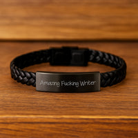 Load image into Gallery viewer, Amazing Funny Writer Gifts from Friends to Men, Interlaced Leather Bracelet for Graduation Unique Gifts, Writer Interlaced Leather Bracelet - Image 2