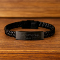 Load image into Gallery viewer, Funny School Bus Driver Gifts, Interlaced Leather Bracelet for Men, Women, Friends, or Family - Unique Graduation Unique Gifts from Loved Ones for School Bus Driver - Image 2