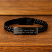 Load image into Gallery viewer, Funny Stepmom Gifts, Birthday Unique Gifts for Stepmom, Interlaced Leather Bracelet with 'My Dear Stepmom, Always Remember How Much I Love You.' - Image 2