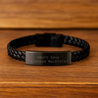 Load image into Gallery viewer, Smart Sexy Talented Machinist Gifts from Friends for Graduation Unique Leather Interlaced Leather Bracelet for Men - Image 2
