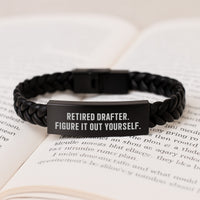 Load image into Gallery viewer, Drafter Gifts for Men, Funny Interlaced Leather Bracelet, Gifts from Friends, Birthday Unique Gifts for Him - Image 3

