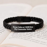 Load image into Gallery viewer, Counselor Humor Interlaced Leather Bracelet Gifts from Friends to Counselor Graduation Unique - Image 3
