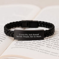 Load image into Gallery viewer, Funny Jack Russell Terrier Dog Gifts from Men to Friends, I Love My Jack Russell Terrier People Not So Much, Birthday Unique Interlaced Leather Bracelet for Women - Image 3