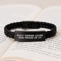 Load image into Gallery viewer, Silky Terrier Dog Lover Gifts, Interlaced Leather Bracelet with Funny Quote, Gifts from Friends for Silky Terrier Dog Enthusiasts, Birthday Unique Gifts - Image 3
