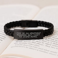 Load image into Gallery viewer, Funny Quote Gifts for Apartment Manager - Interlaced Leather Bracelet from Friends, Unique Christmas Unique Gifts for Men, Women, Coworkers, Family - Image 3
