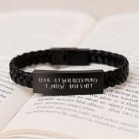 Load image into Gallery viewer, Funny Judge Gifts, Look At You Becoming A Judge And Shit, Interlaced Leather Bracelet for Men, Christmas Unique Gifts for Judge Friends - Image 3
