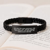 Load image into Gallery viewer, Ambulance Driver Inspirational Gifts for Men, Unique Interlaced Leather Bracelet from Men, Special Mother's Day Unique Gifts for Ambulance Driver - Image 3