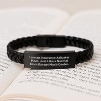 Load image into Gallery viewer, Insurance Adjuster Gifts for Her - Interlaced Leather Bracelet, Gifts from Mom, Graduation Unique Gifts - Image 3
