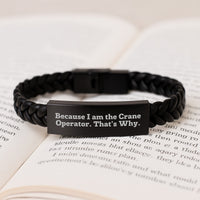 Load image into Gallery viewer, Funny Inspirational Gifts from Men to Crane Operator Friends - Interlaced Leather Bracelet for Graduation Unique Gifts - Image 3