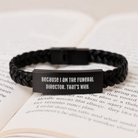 Load image into Gallery viewer, Funeral Director Leather Bracelet Keepsake Birthday Gift for Him - Image 3