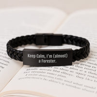 Load image into Gallery viewer, Forester Gifts for Men, Funny Interlaced Leather Bracelet, Graduation Unique Gifts from Friends - Image 3