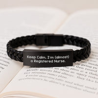 Load image into Gallery viewer, Registered Nurse Interlaced Leather Bracelet for Him Birthday Gift - Image 3