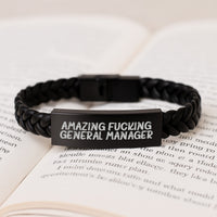 Load image into Gallery viewer, General Manager Interlaced Leather Bracelet for Him Birthday Gift - Image 3