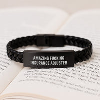 Load image into Gallery viewer, Insurance Adjuster Interlace Leather Bracelet for Him Birthday Gift - Image 3