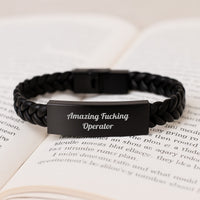 Load image into Gallery viewer, Operator Keepsake Interlaced Leather Bracelet for Him Birthday Gift - Image 3