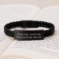 Load image into Gallery viewer, Registered Nurse Keepsake Leather Bracelet for Him Birthday Gift - Image 3