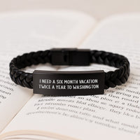 Load image into Gallery viewer, Washington State Inspiration Interlaced Leather Bracelets for Graduation Unique Gifts from Friends and Family with Funny Quote - Image 3