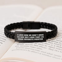 Load image into Gallery viewer, Funny Painter Gifts from Friends for Men, 'I Love How We Don't Have' Interlaced Leather Bracelet, Unique Christmas Unique Gifts for Painter, Men's Accessories - Image 3